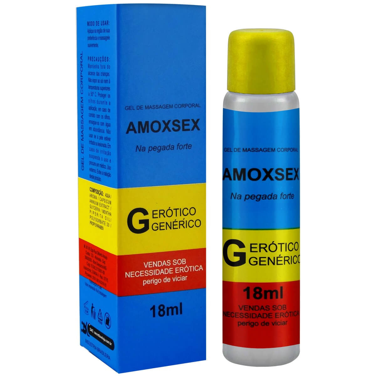 Amoxsex Óleo Aromatizante Hot e Ice 18ml Linha Farmacinha do Riso Secret Love