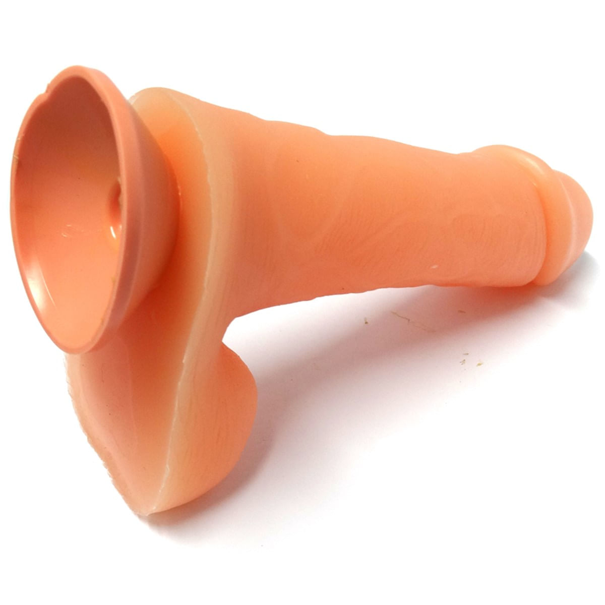 Prótese 18x4,4 Com Escroto e Ventosa Boneca Salmão Sexy Fantasy - Miess