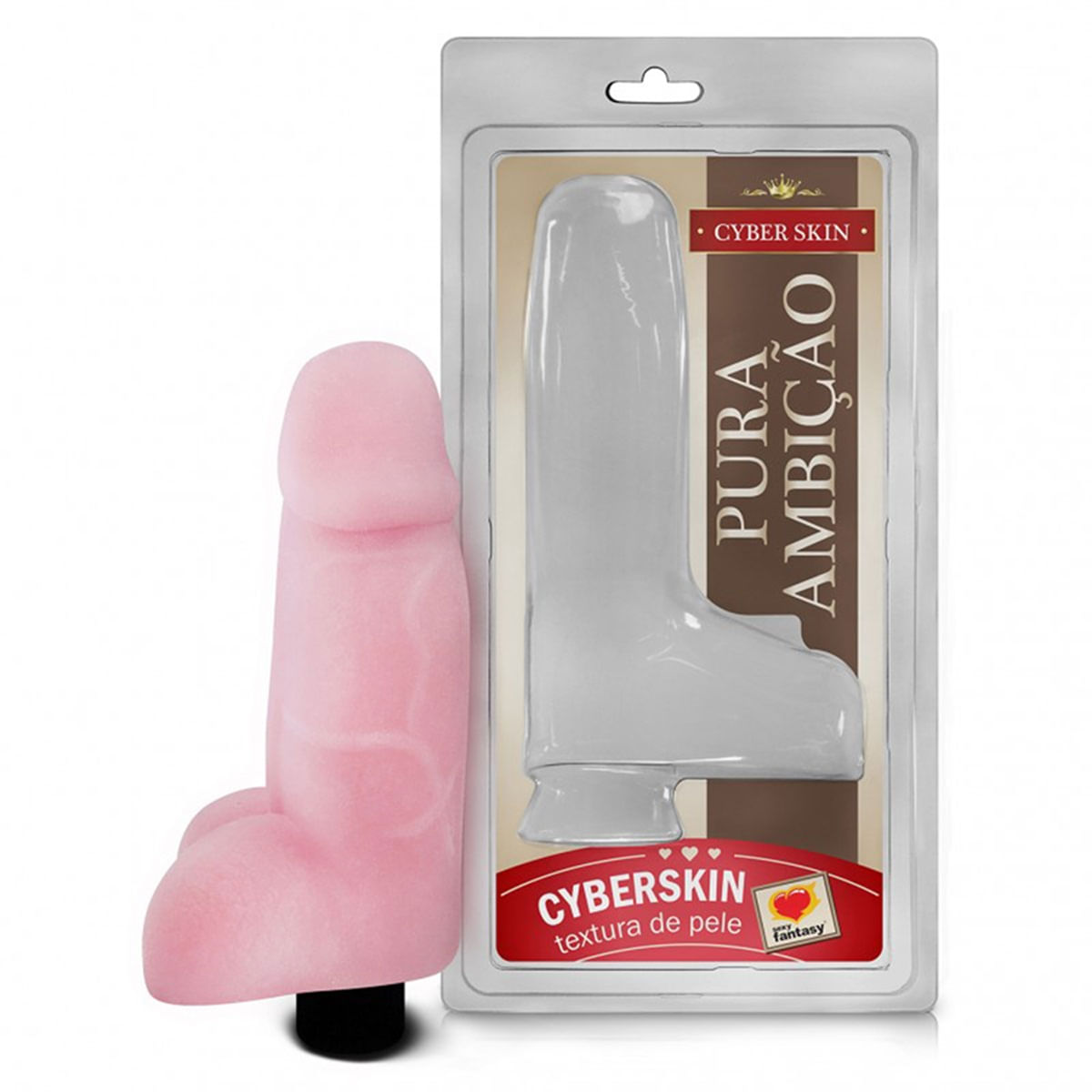 Pênis em Cyber Skin com Vibro Interno e Escroto 14x5cm Sexy Fantasy - MelHot
