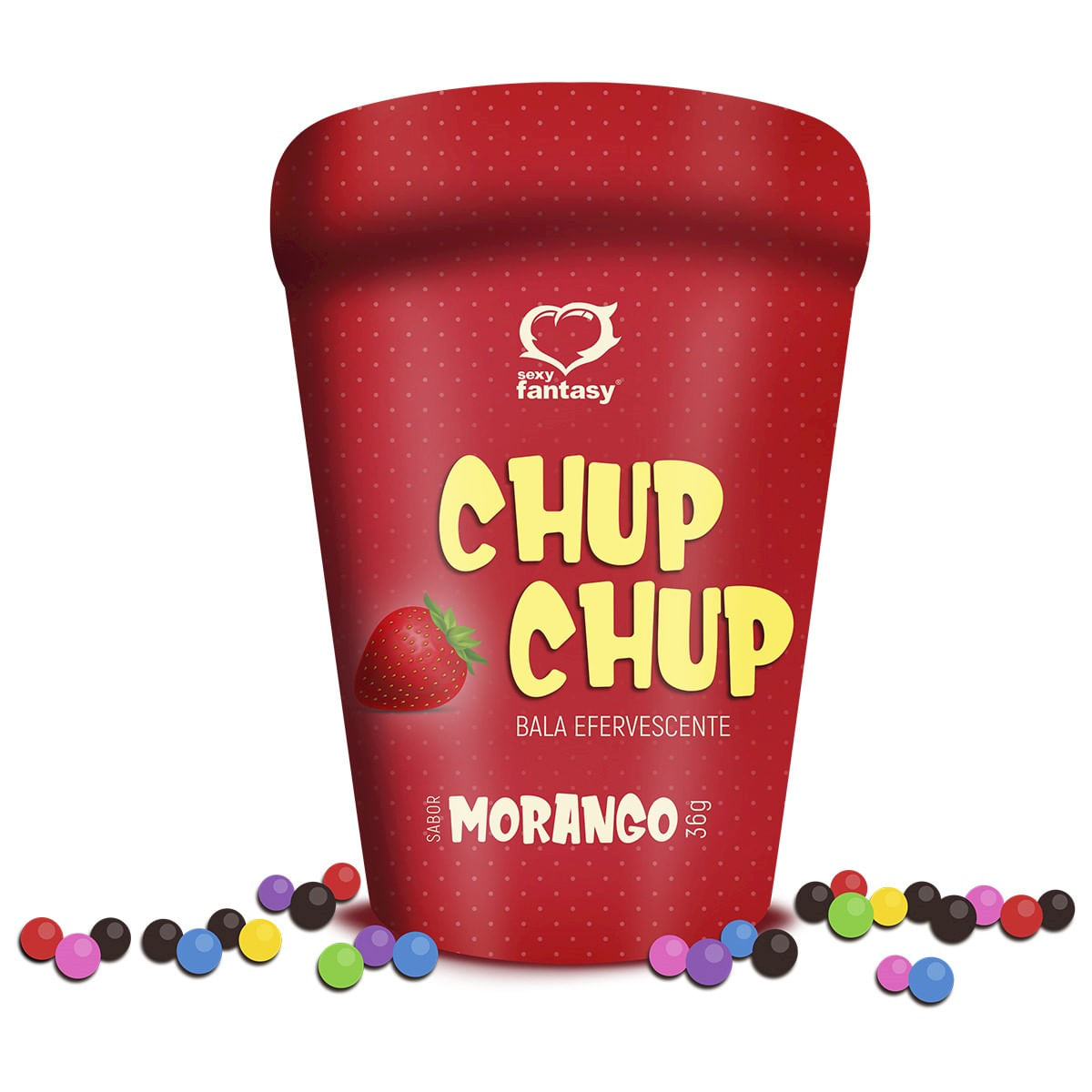 Chup Chup Erotic Candy Effervescent Morango Sexy Fantasy - Miess