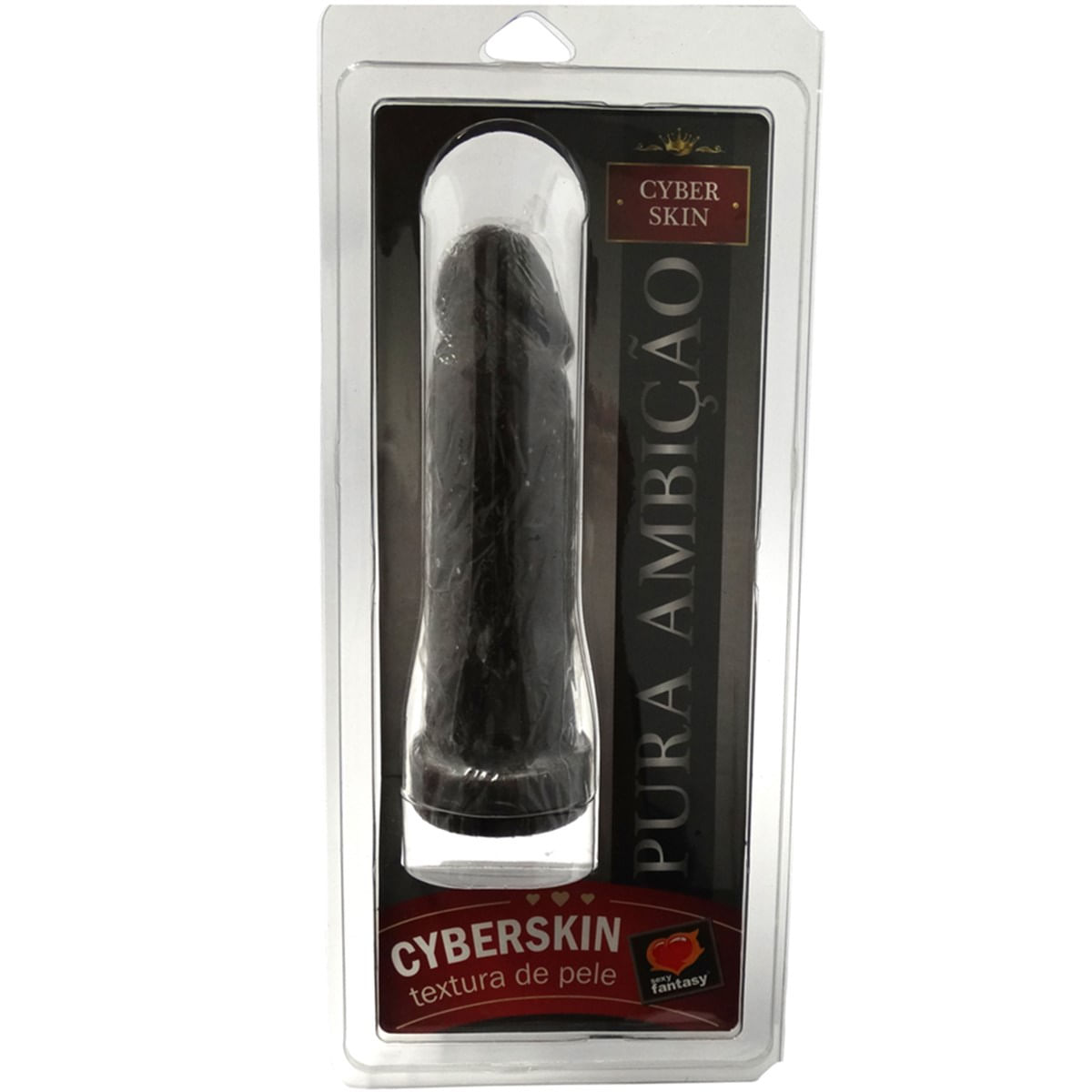 Capa Peniana Pura Ambição Cyber Skin Textura de Pele Black 16x5cm Sexy Fantasy