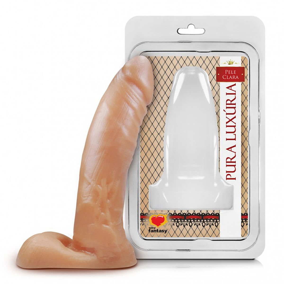 Pênis Realístico com Escroto 12X2,7cm Pura Luxúria Sexy Fantasy