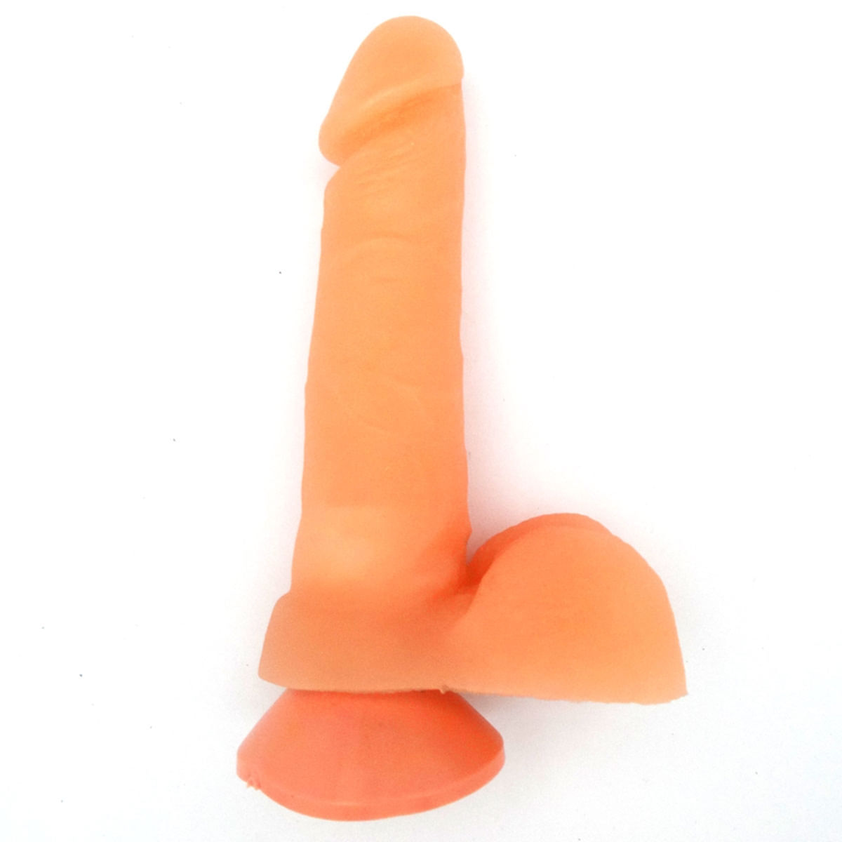 Prótese Realística com Escroto e Ventosa Pura Luxúria Salmão 15x3,8 Sexy Fantasy