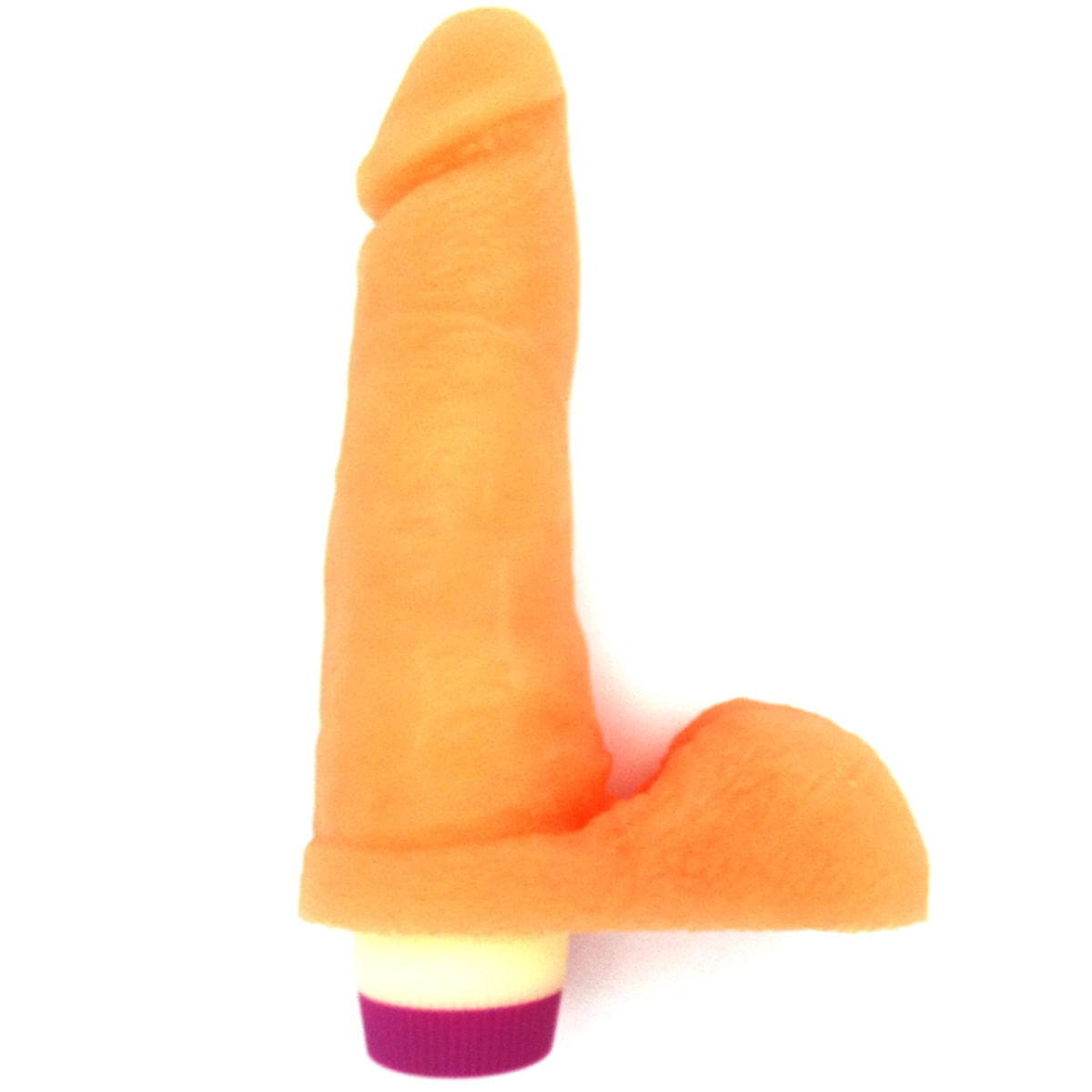 Prótese Realística com Vibro e Escroto Pura Luxúria Salmão 17x4,5 Sexy Fantasy