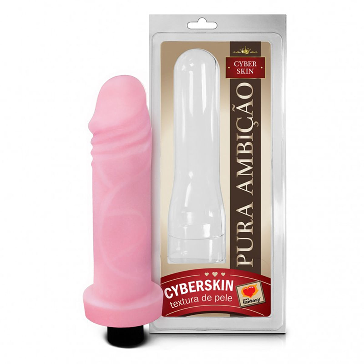 Pênis Textura de Pele Cyber Skin com Vibro 17x5 Sexy Fantasy