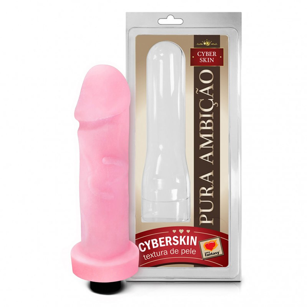 Pênis Textura de Pele Cyber Skin com Vibro 18x5 Sexy Fantasy