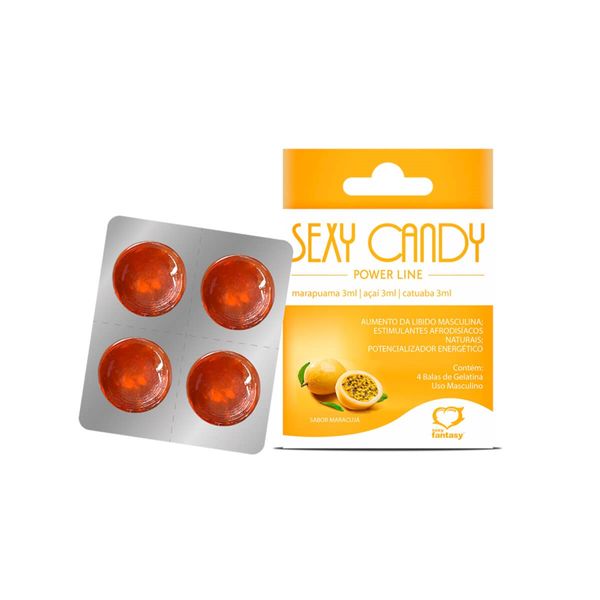 Sexy Candy Bala Estimulante Afrodisíaca Natural de Uso Masculino de Maracujá Sexy Fantasy