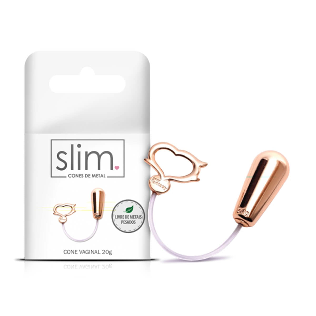 Cone Vaginal para Pompoarismo em Metal Rose 20g Linha Slim Sexy Fantasy