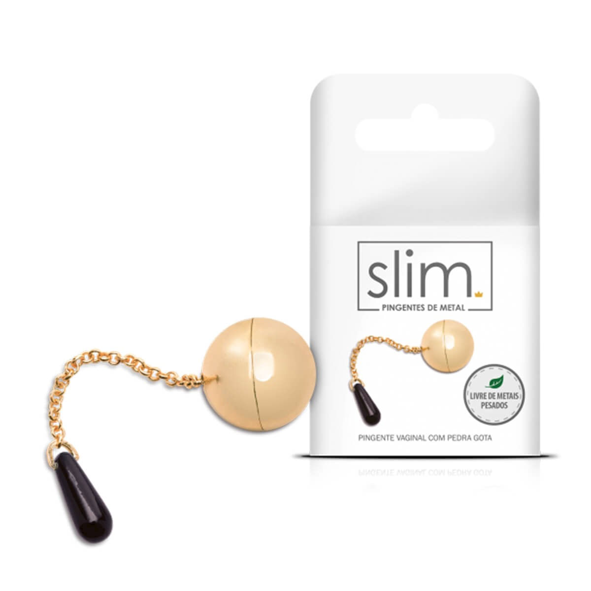 Pingente Vaginal de Metal com Berloque Gota Preta Linha Slim Sexy Fantasy