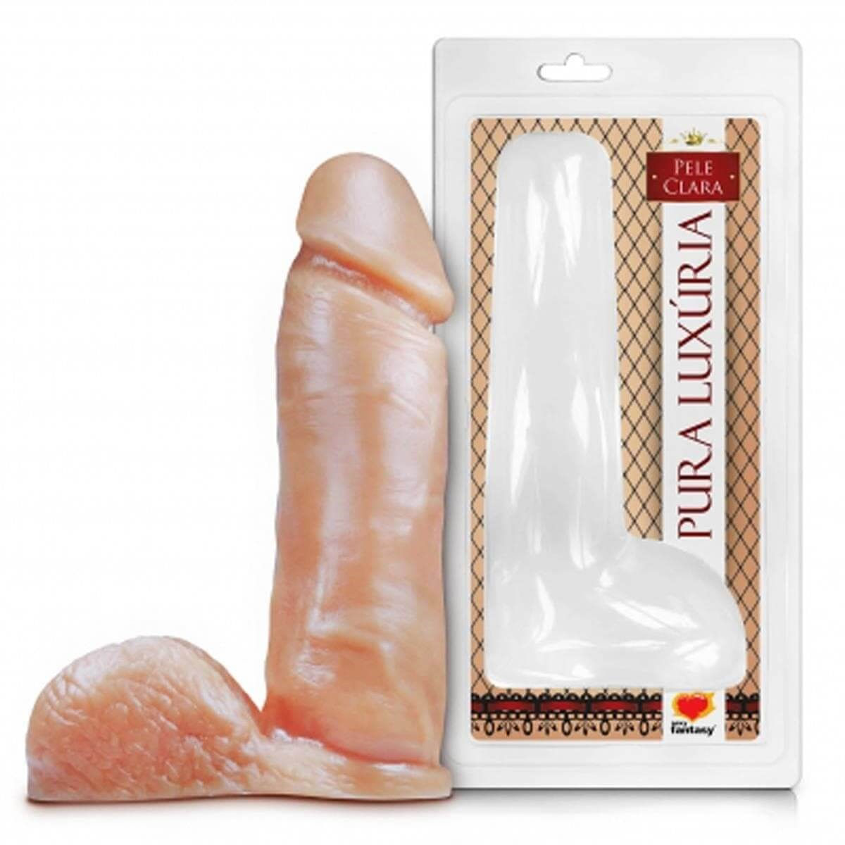 Prótese Pura Luxúria Realístico com Escroto 20,5x4,7 cm Sexy Fantasy Prótese Pura Luxúria Realístico com Escroto 20,5x4,7 cm Sexy Fantasy