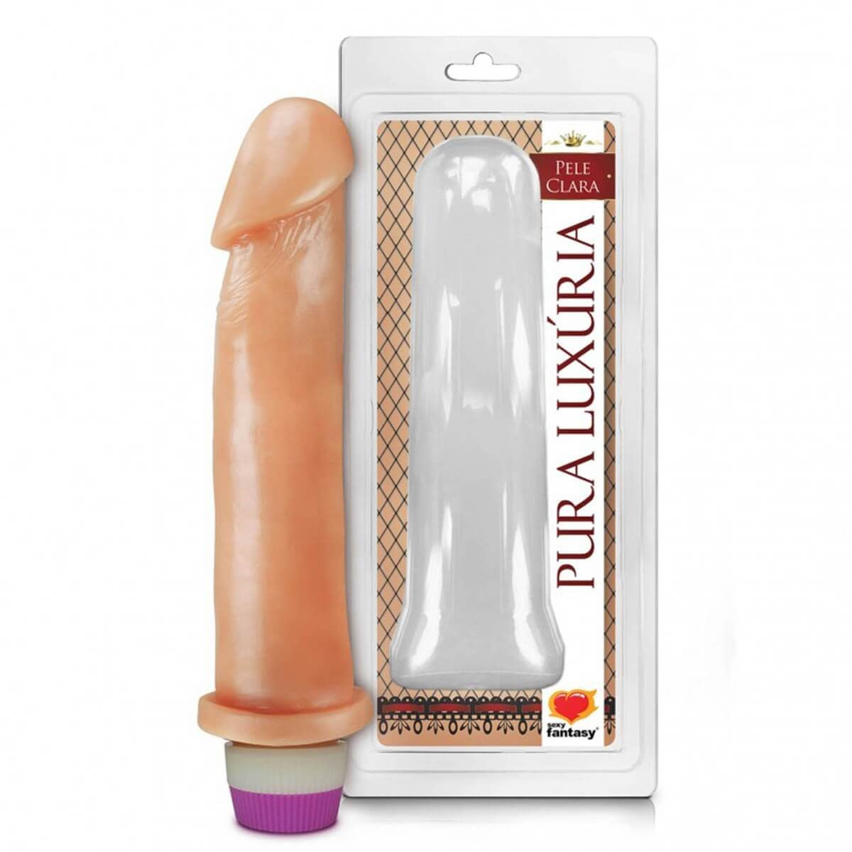 Prótese Pura Luxúria Realístico com Vibro 22x5,8 cm Sexy Fantasy Prótese Pura Luxúria Realístico com Vibro 22x5,8 cm Sexy Fantasy