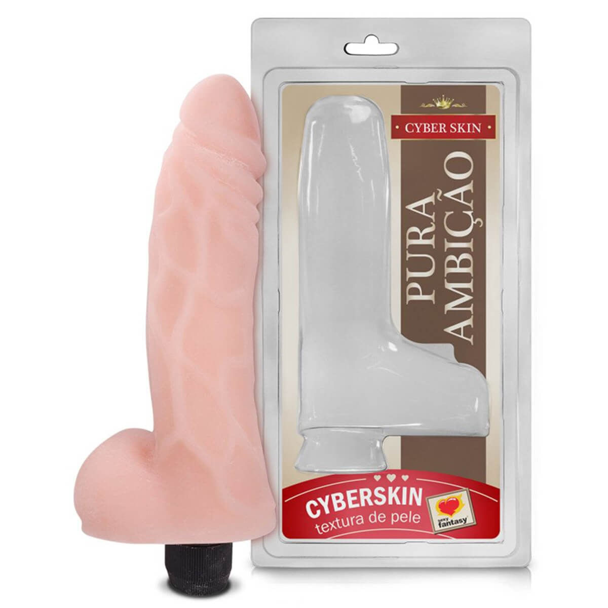 Prótese em Cyber Skin com Vibro Pura Ambição 16x4,5 cm Sexy Fantasy