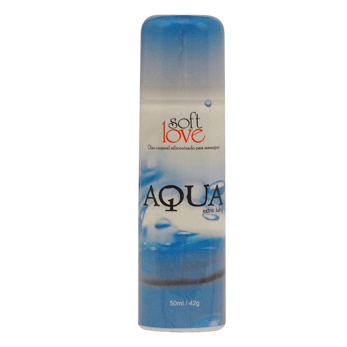 Aqua Extra Luby Óleo Corporal Siliconizado para Massagem 50ml/42g Soft Love