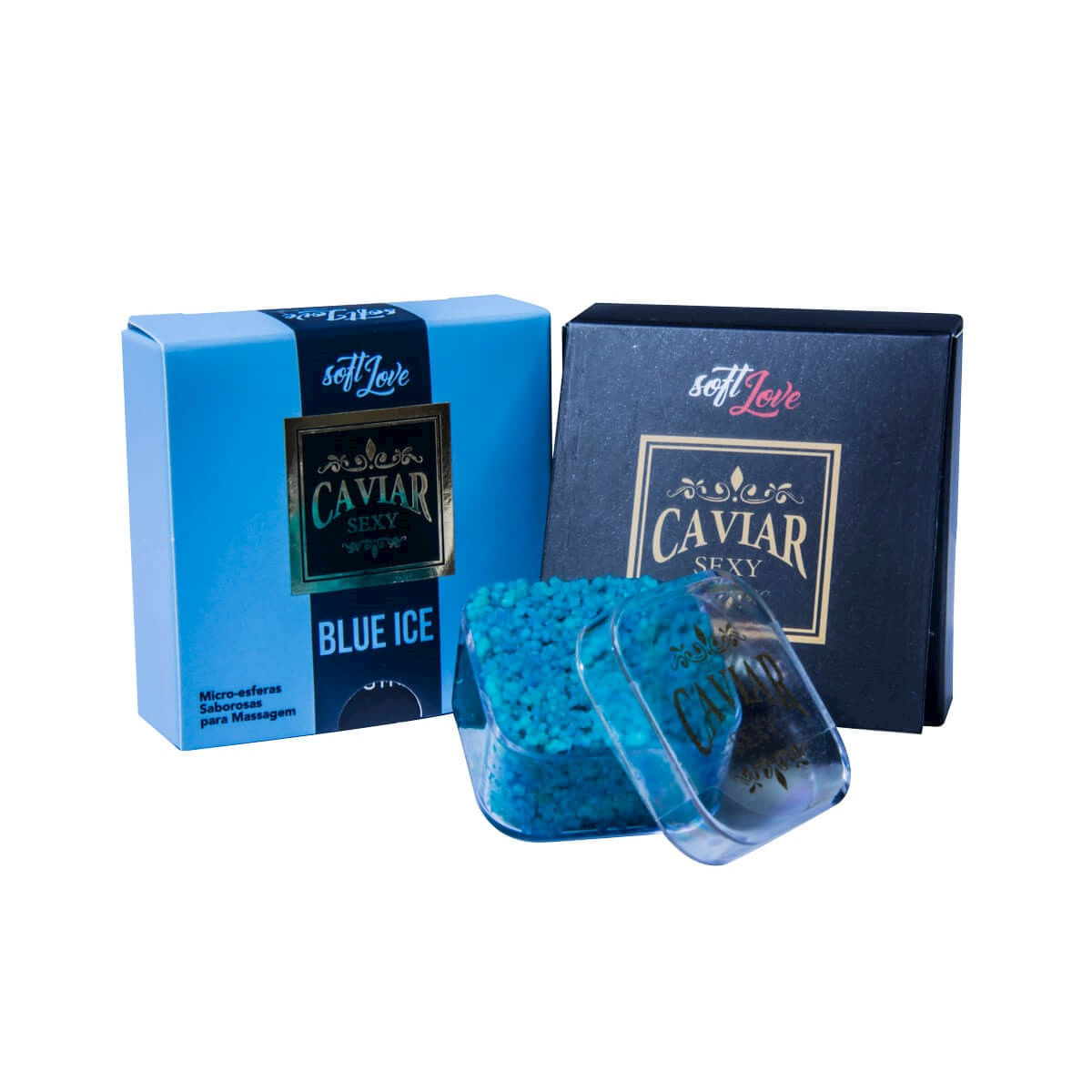 Caviar Sexy Blue Ice Micro Esferas Saborosas para Massagem 14g Soft Love