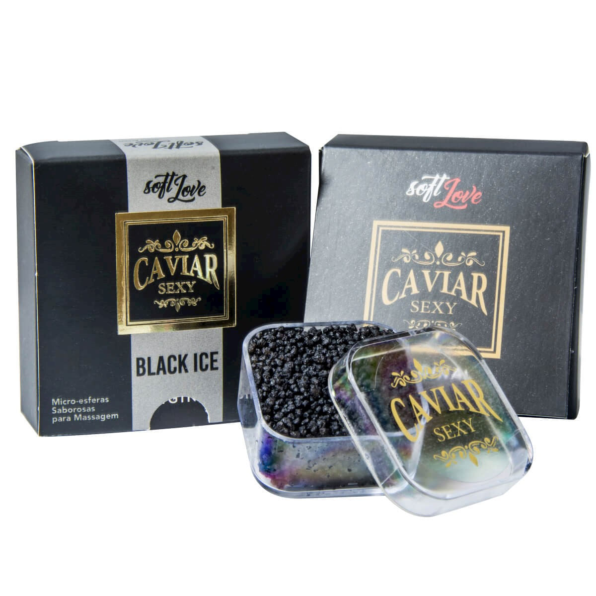 Caviar Sexy Black Ice Micro Esferas Saborosas para Massagem 14g Soft Love