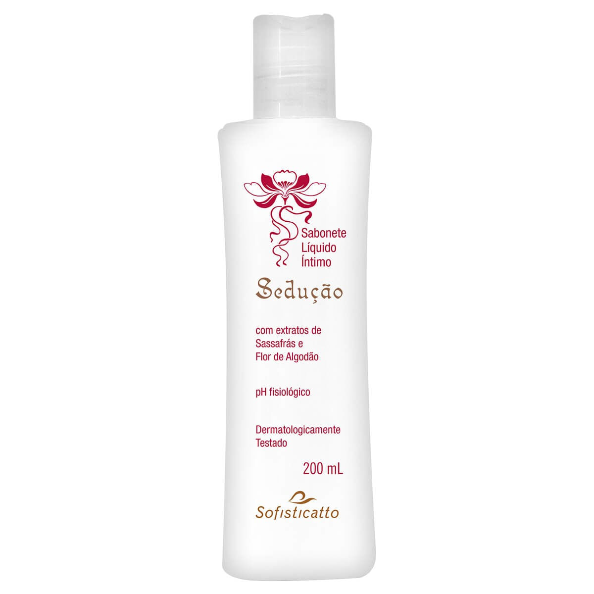 Sedução Sabonete Líquido Íntimo com Extratos de Sassafrás e Flor de Algodão 200ml Sofisticatto Sedução Sabonete Líquido Íntimo com Extratos de Sassafrás e Flor de Algodão 200ml Sofisticatto