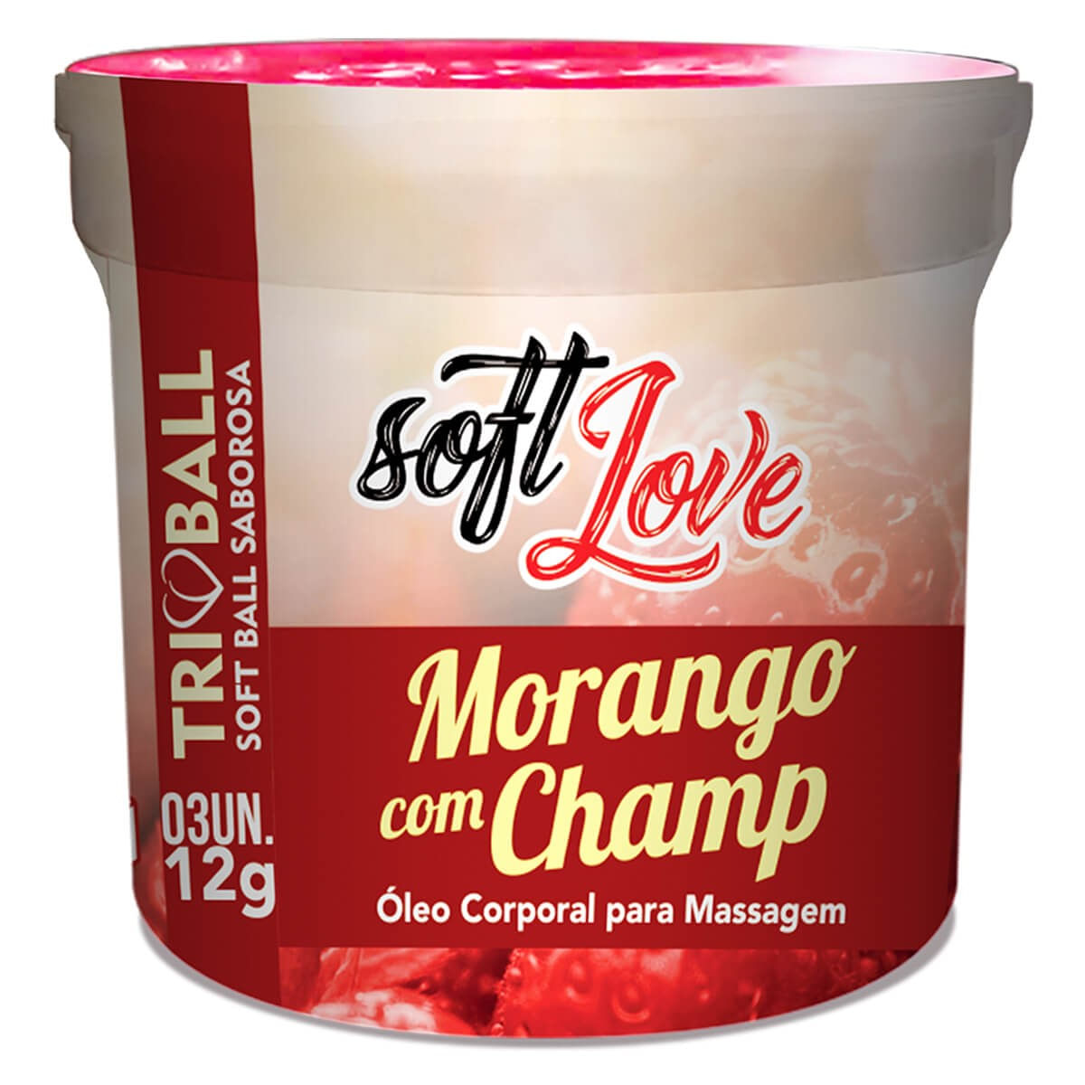 Morango com Champanhe Triball Soft Ball Saborosa 3un Soft Love