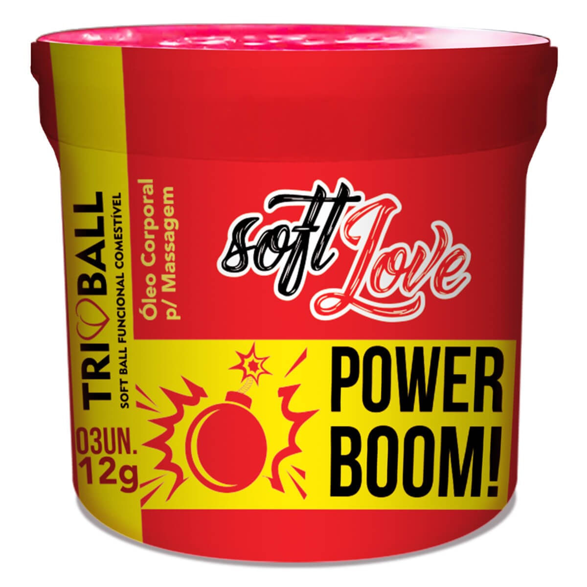 Power Boom! Triball Soft Ball Funcional Comestível 3un 12g Soft Love