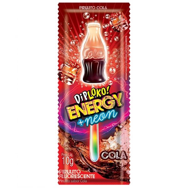 Dip Loko Energy + Neon Pirulito Fluorescente 10g Danilla Foods