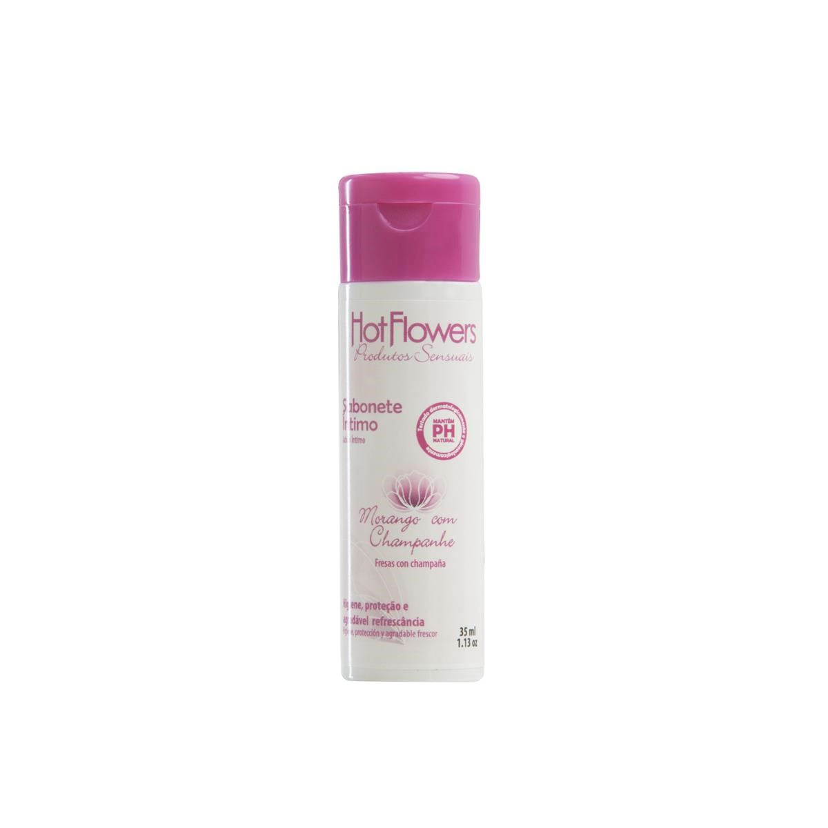 Sabonete Íntimo Morango com Champanhe 35ml Hot Flowers - MelHot