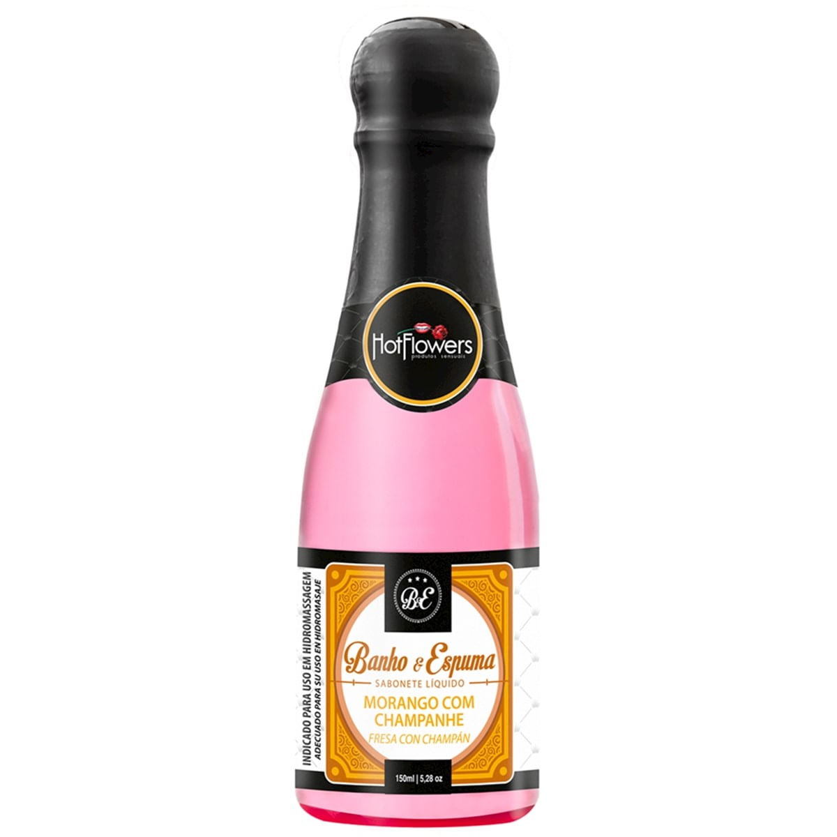 Sabonete Líquido Banho & Espuma Morango com Champanhe 150ml Hot Flowers - MelHot