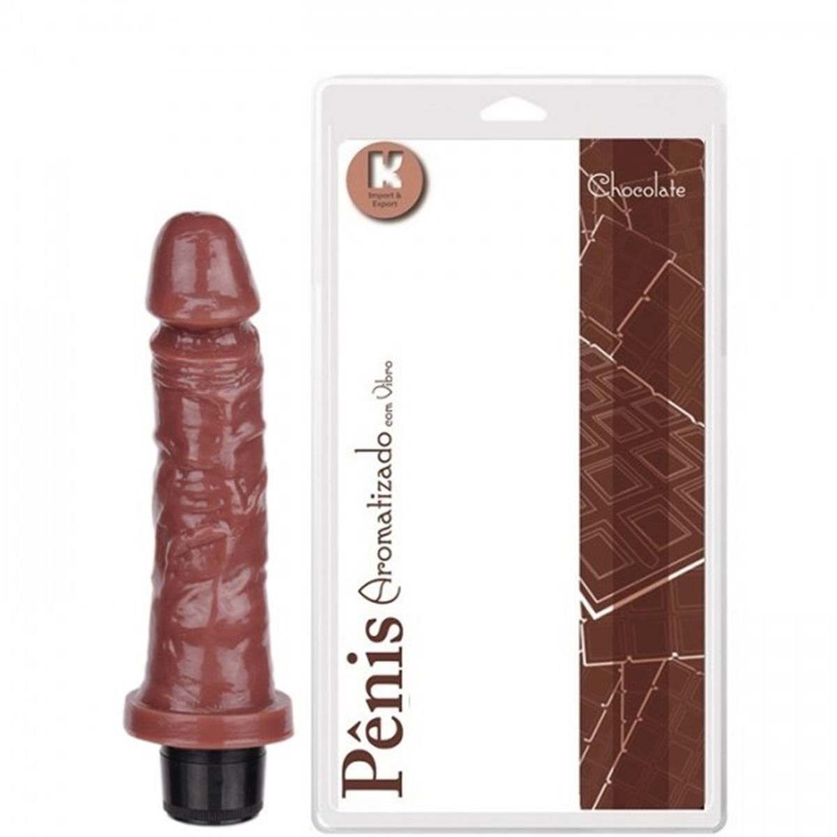 Prótese Aromatizado com Vibrador Interno 17,5X3,8 cm Macio e Flexível com Veias Salientes