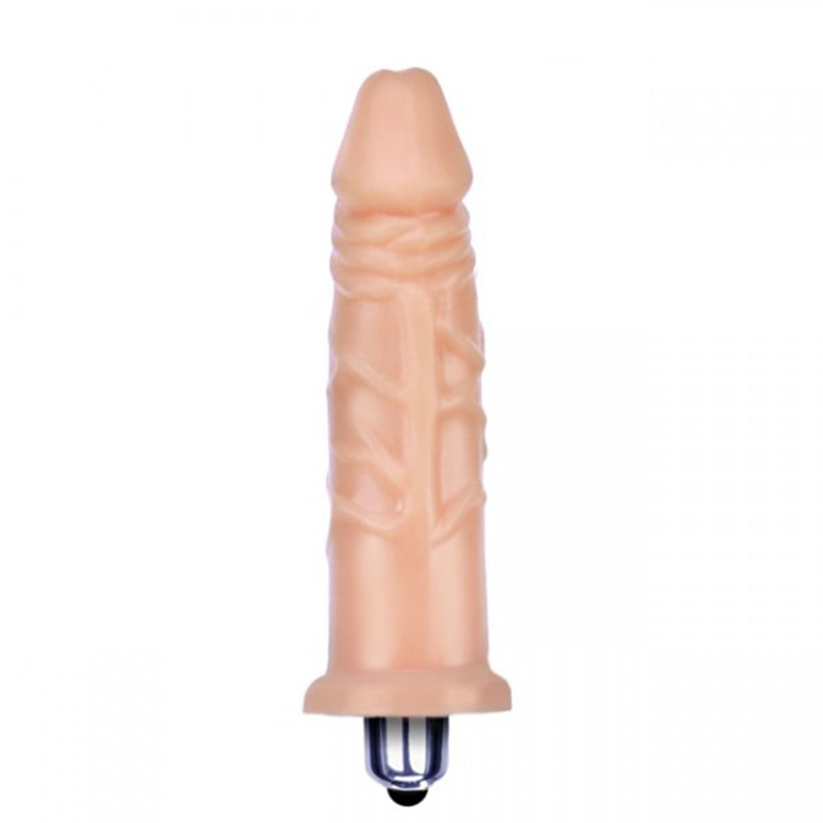 Mini Prótese com Vibrador Interno macio e flexível com veias salientes 12 cm x 3 cm