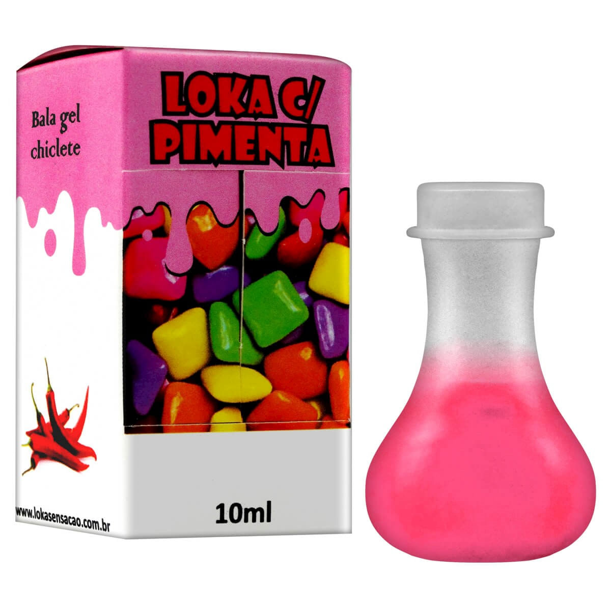 Bala Gel Comestível Loka com Pimenta 10ml Loka Sensação Bala Gel Comestível Loka com Pimenta 10ml Loka Sensação