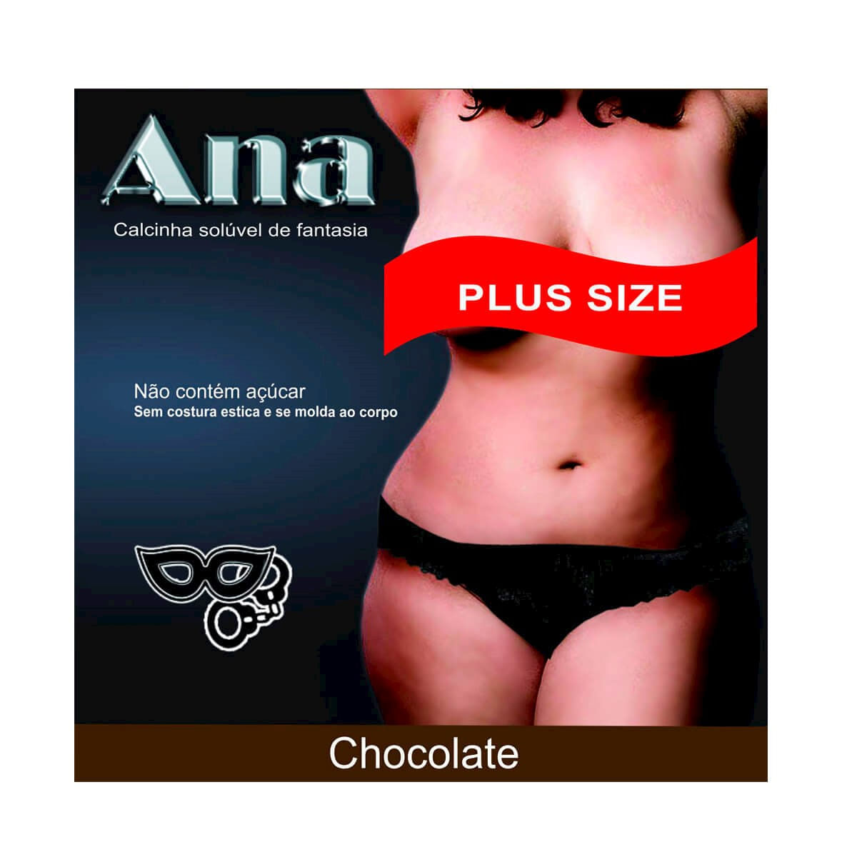 Calcinha Solúvel Ana de Fantasia Plus Size sem Costura de Gelatina Petit Cherry