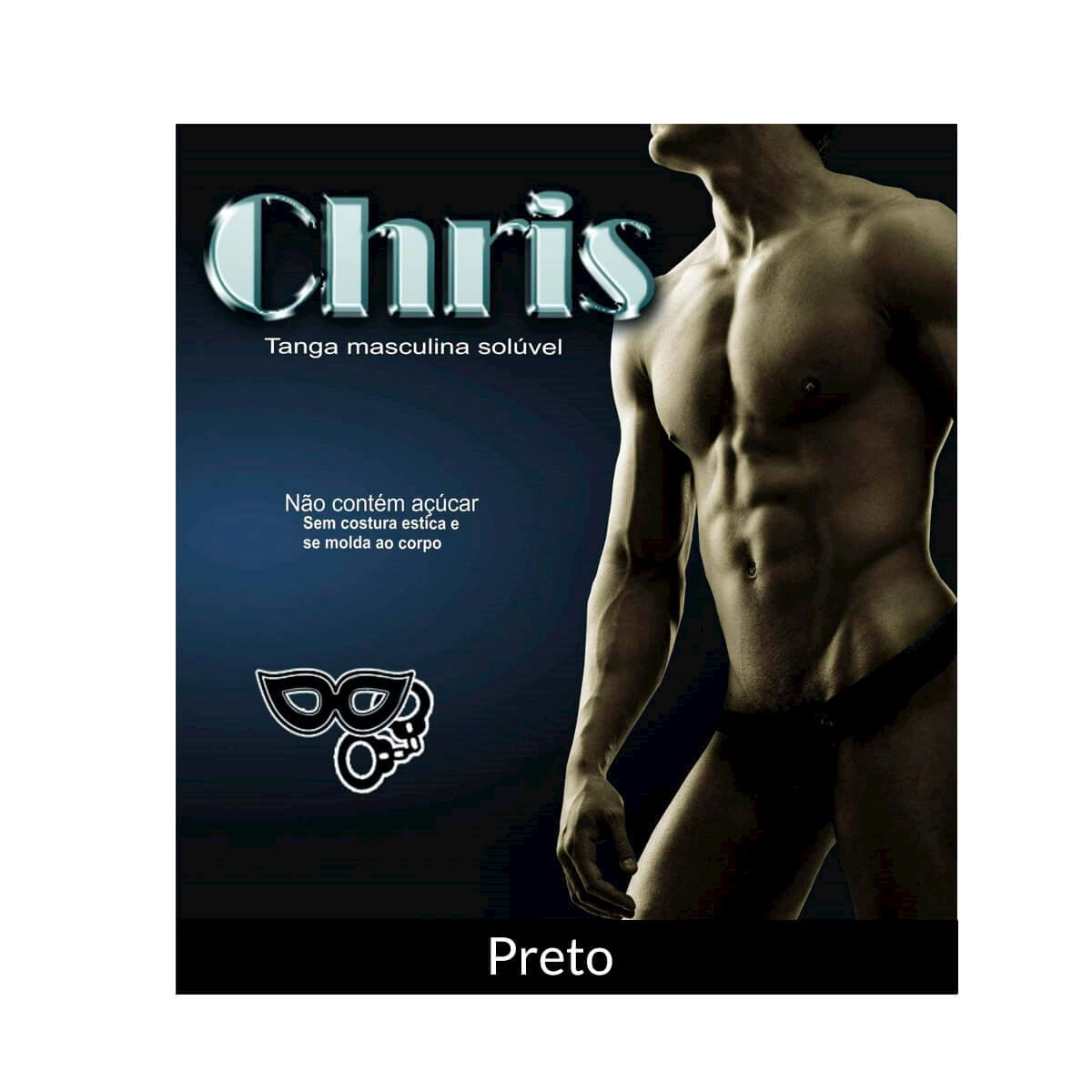 Chris Tanga Solúvel Masculina Preta sem Costura de Gelatina Petit Cherry Chris Tanga Solúvel Masculina Preta sem Costura de Gelatina Petit Cherry