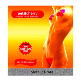 Conjunto Solúvel de Fantasia Metalic Prata sem Costura de Gelatina Petit Cherry