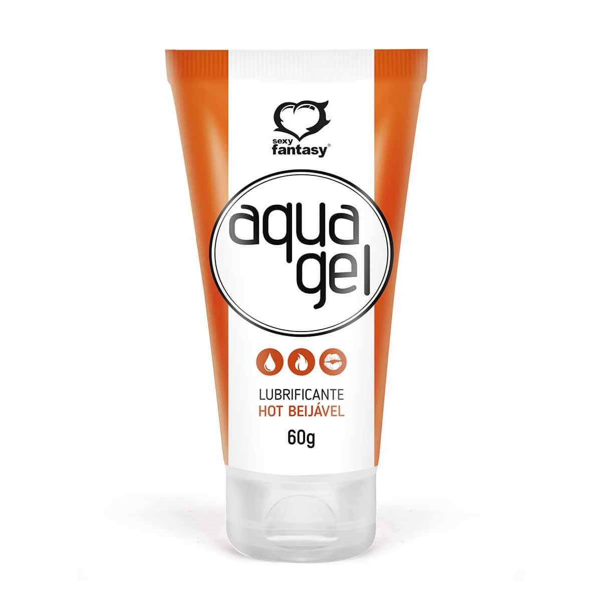 Aquagel Gel Lubrificante Beijável Hot 60g Sexy Fantasy