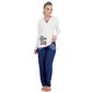 Pijama Feminino Adulto Tradicional com Estampa nos Bolsos e na Blusa Victory