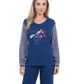 Pijama Feminino Adulto Peluciado com Estampa nas Mangas e Frente da Blusa Victory