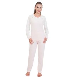 Pijama Adulto Classic com Detalhe de Botão na Blusa Victory