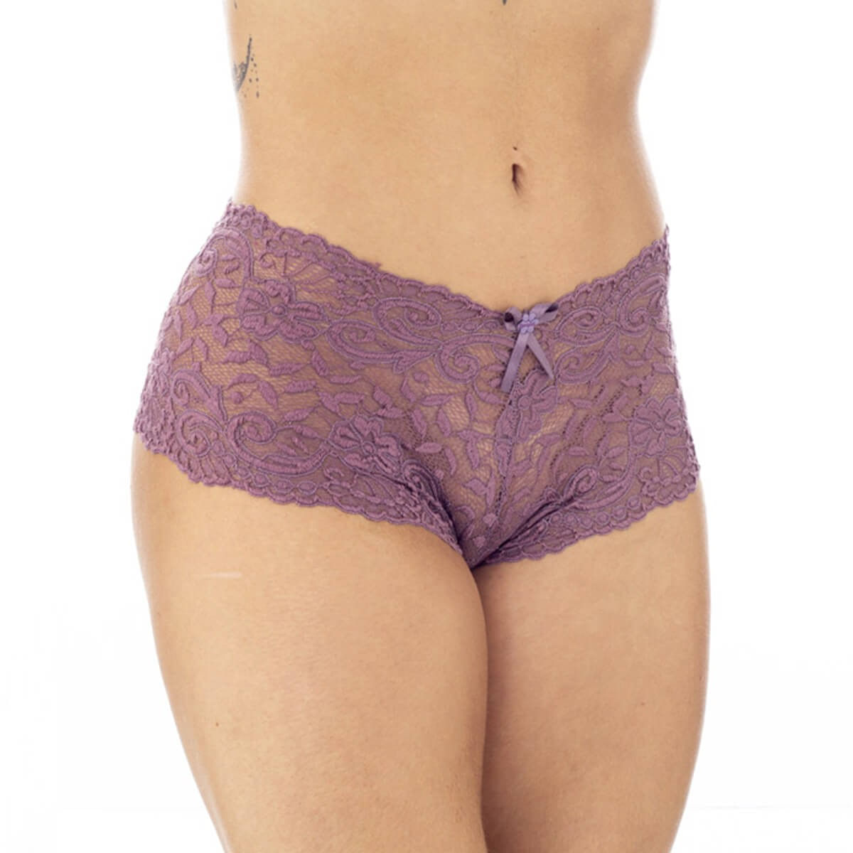 Calcinha Calesson Shortinho em Renda com Lacinho Patitex