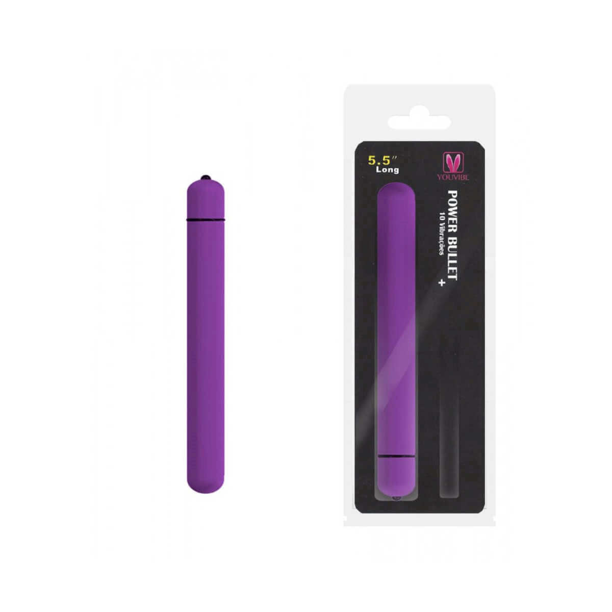 Cápsula Vibratória Alongada Power Bullet com 10 Tipo de Vibrações Miss Collection