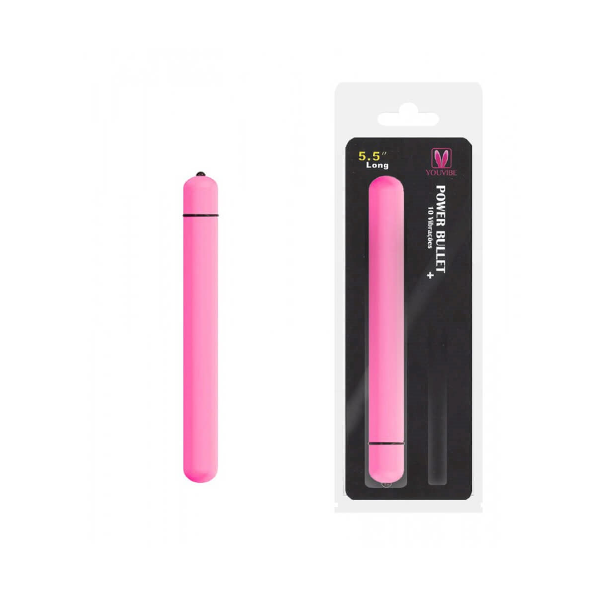 Cápsula Vibratória Alongada Power Bullet com 10 Tipo de Vibrações Miss Collection
