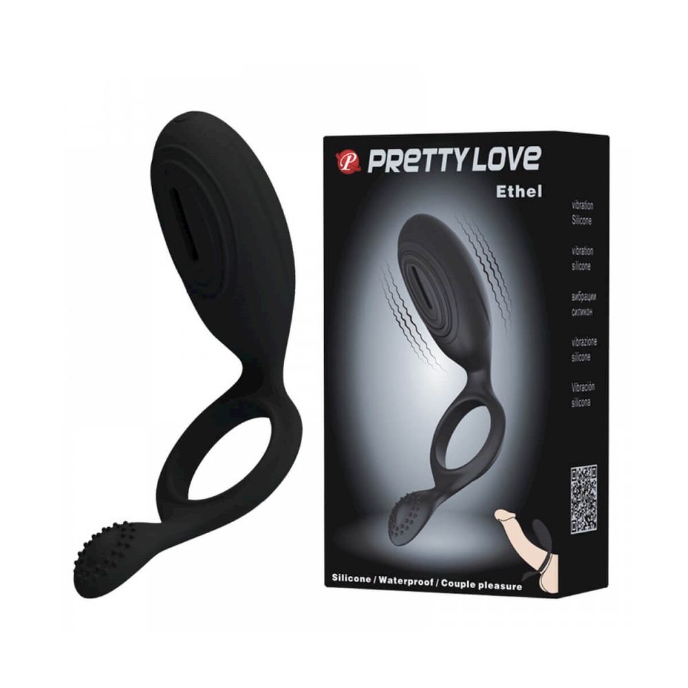 Anel peniano pretty love ethel em silicone com estimulador vibratório miss collection