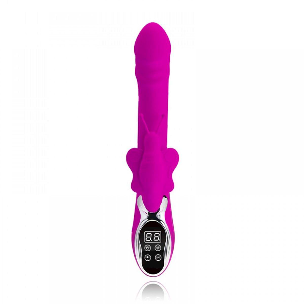Female Vibrador Com Estimulador Clitoriano Borboleta e 30 Modos de Vibrações com Auto Aquecimento