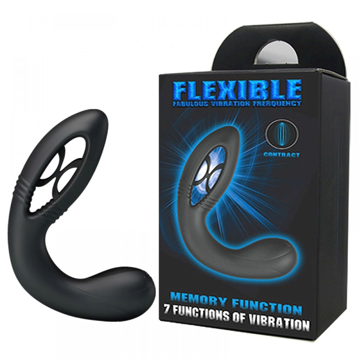 Flexible Estimulador de Próstata com Penetrador Flexível e 7 Modos de Vibração Vip Mix