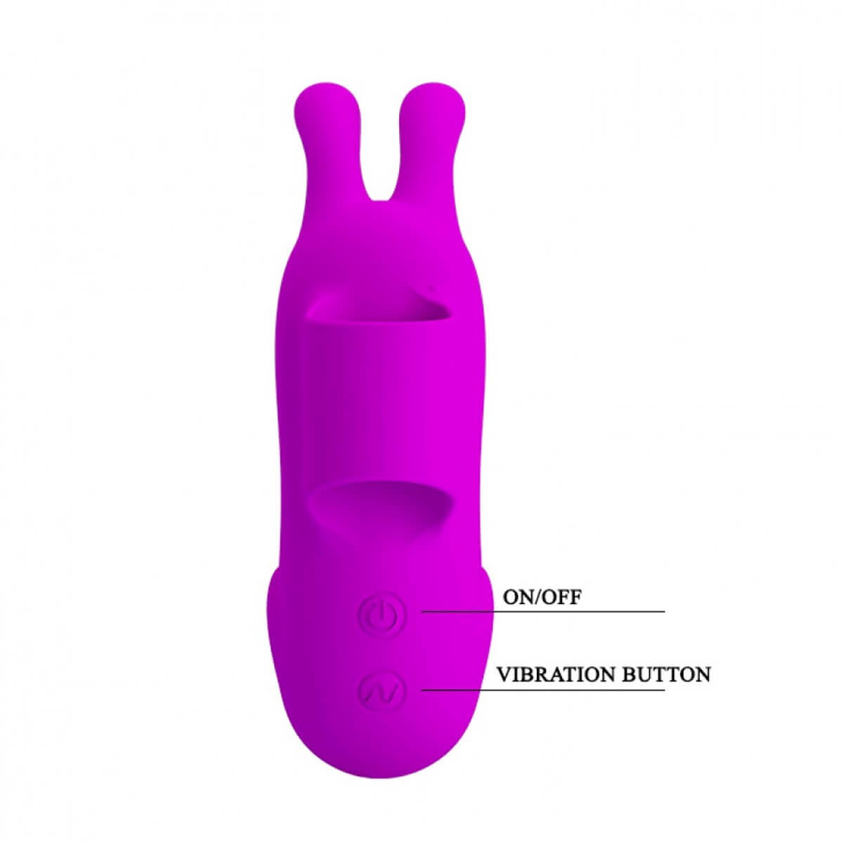 Dedeira Vibratória Recarregável Formato Coelho com 7 Modos de Vibração Finger Bunny Pretty Love