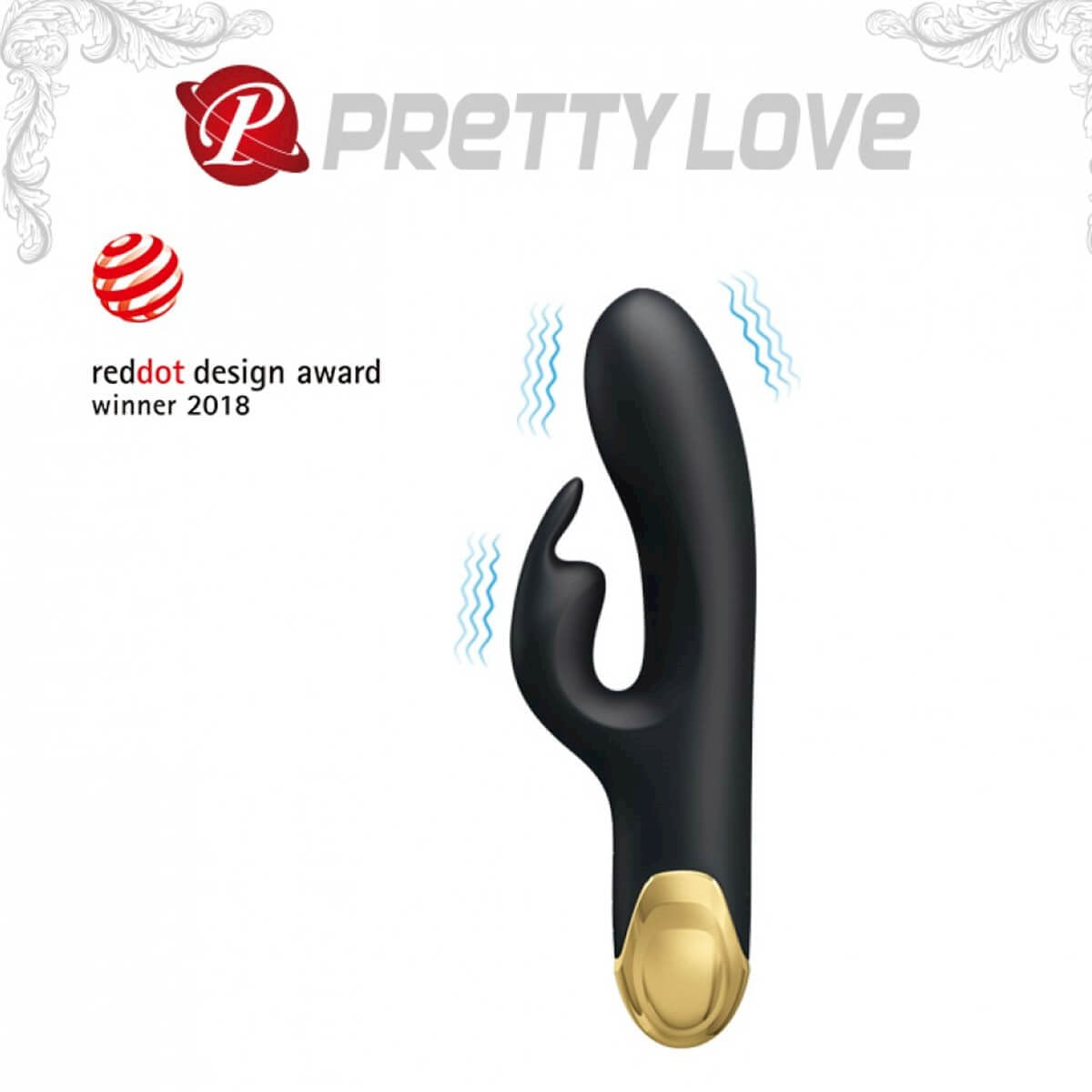 Pretty Love Double Pleasure Vibrador Luxuoso Banhado em Ouro 24k com 7 Modos de Vibração