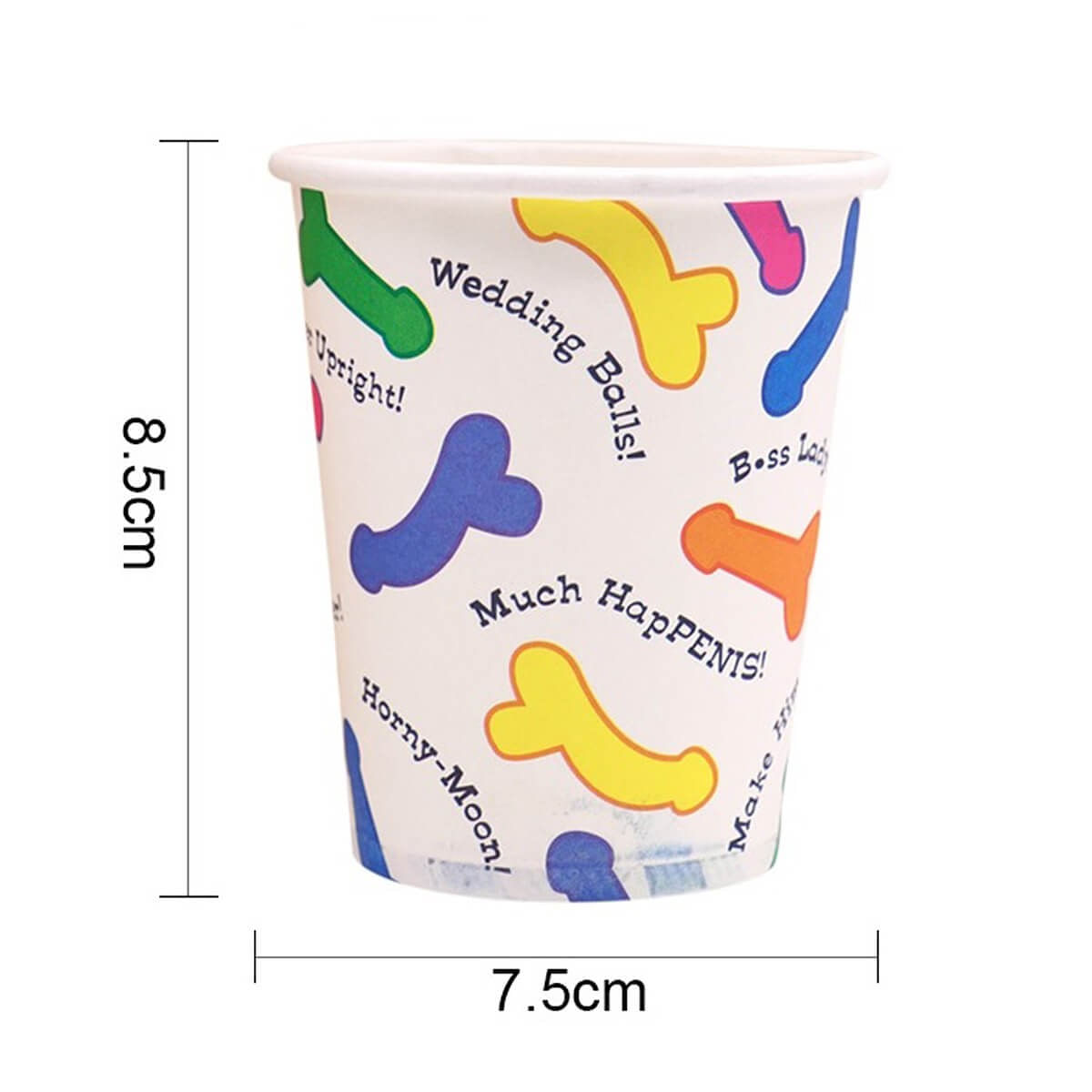 Party Cups Copos de Papel com Desenhos de Pênis Kit com 6 unidades Miss Collection