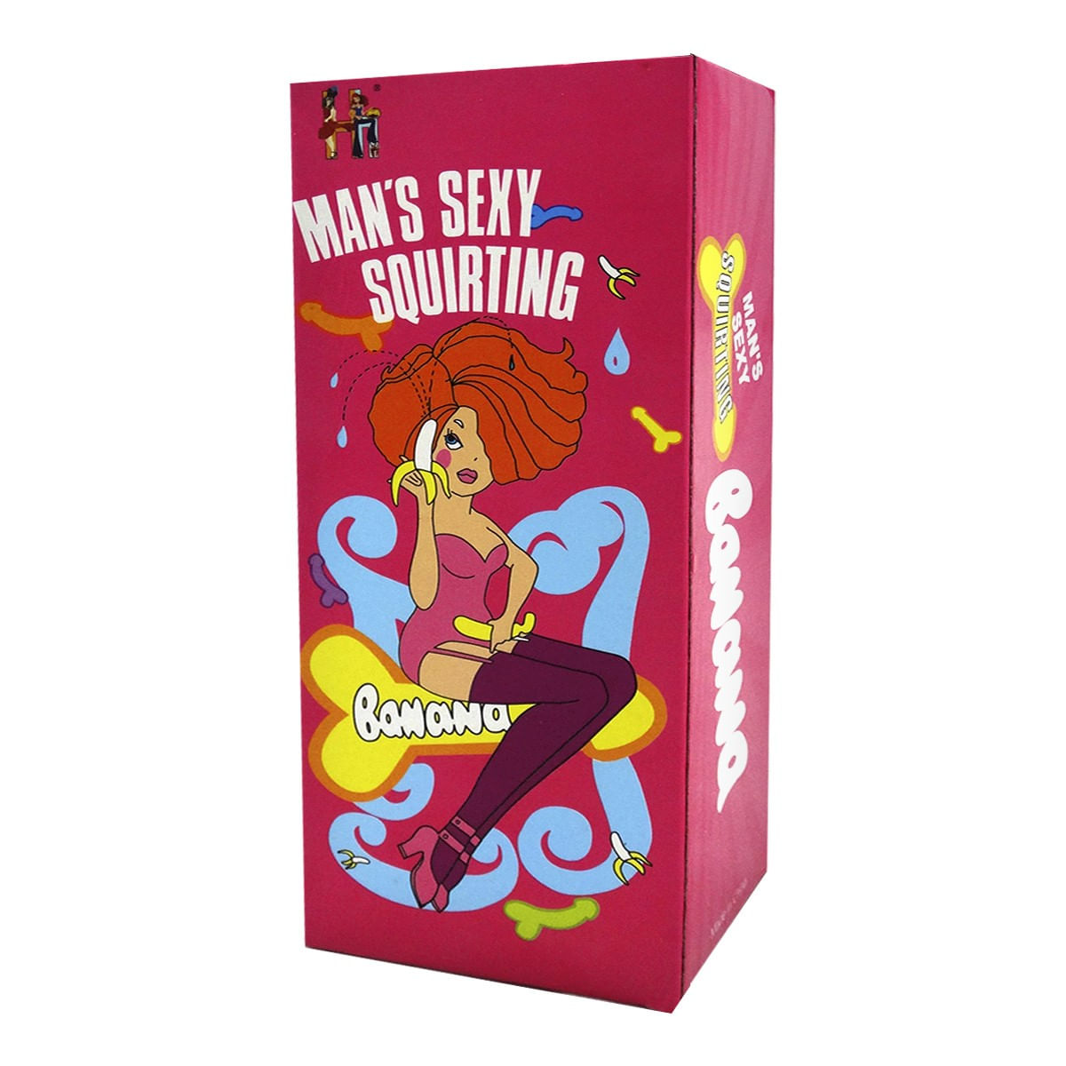 Man’s Sexy Squirting Prótese com Capa em Formato de Banana Miss Collection