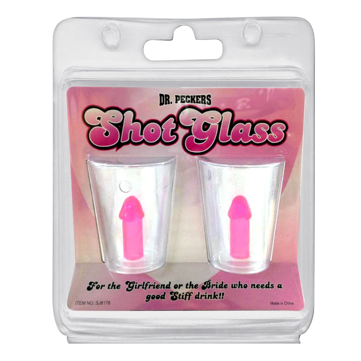 Shot Glass Copo com Mini Pênis Rosa Miss Collection