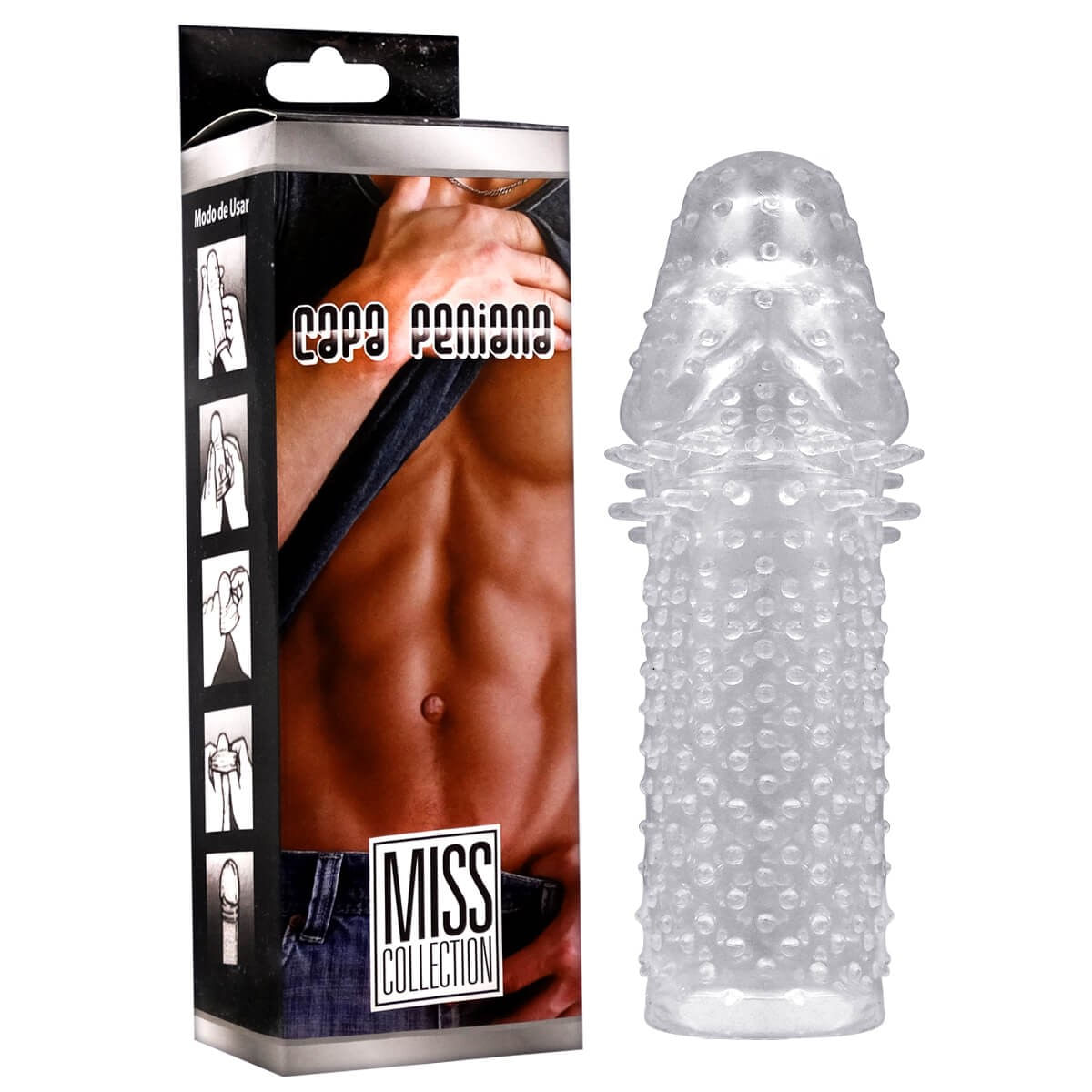 Kit Capa Extensora Peniana com Estimulador e Caixa Personalizada Miss Collection