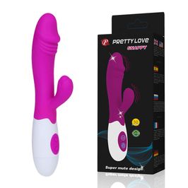 Vibrador em Formato de Pênis com Estimulador de Clitóris e 30 Tipo de Vibrações