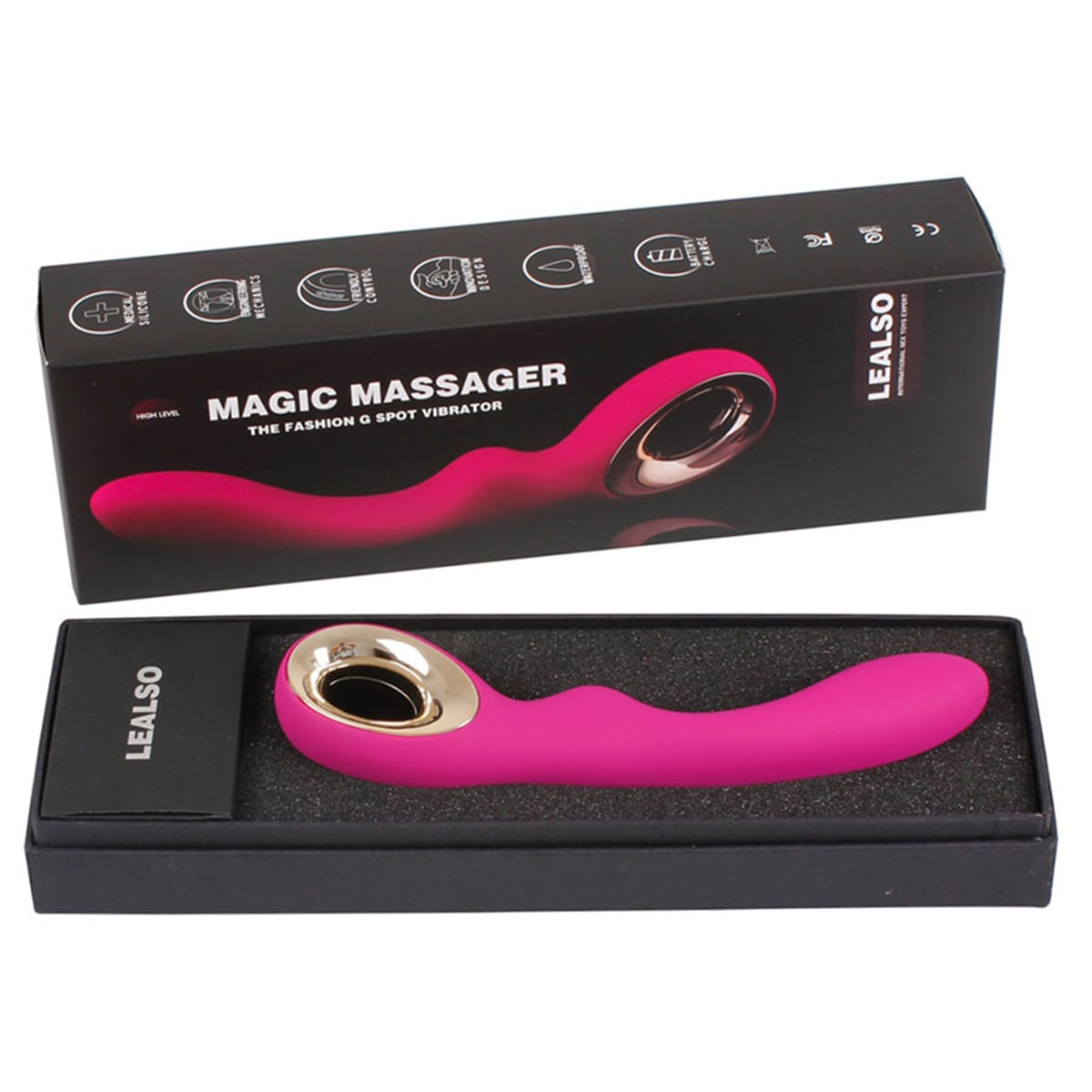 Magic Massager Vibrador Luxuoso e Elegante Recarregável com 10 Modo de Vibrações e À Prova D’água