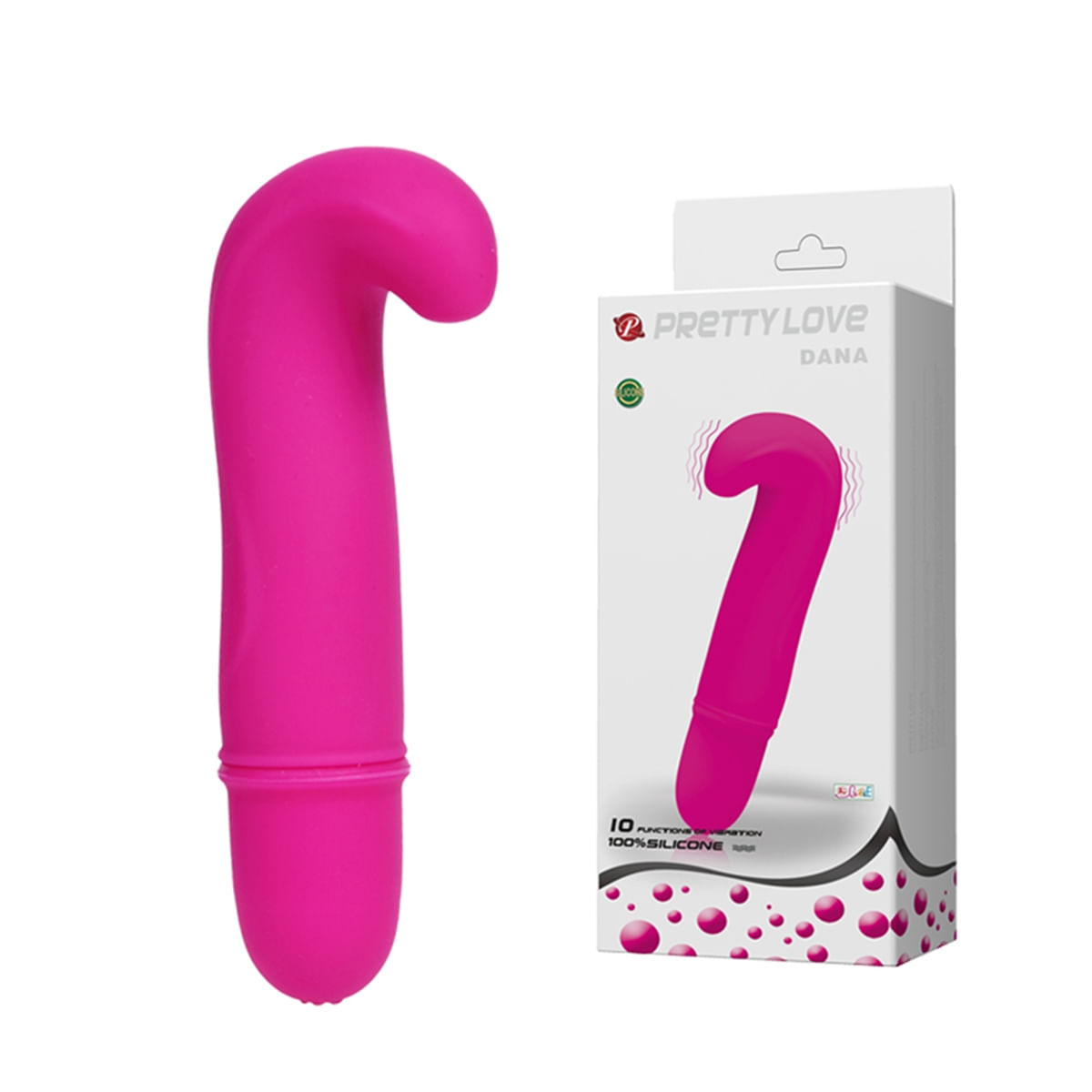 Vibrador Dana Ponto G com Contorno na Ponta 10 Velocidades Pulsação à Prova D'Água Vibrador Dana Ponto G com Contorno na Ponta 10 Velocidades Pulsação à Prova D'Água